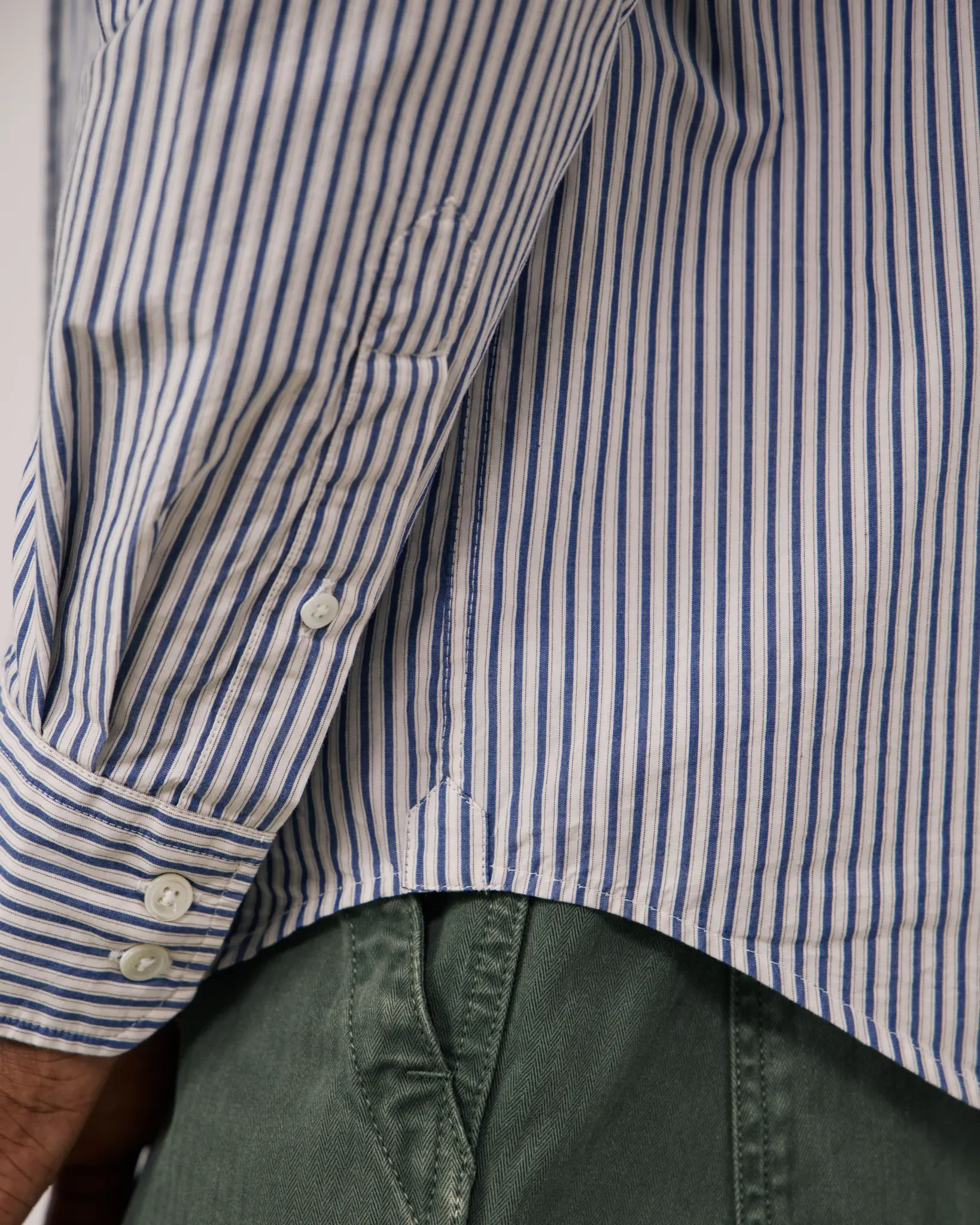 paul coton shirt stripe navy/beige-3