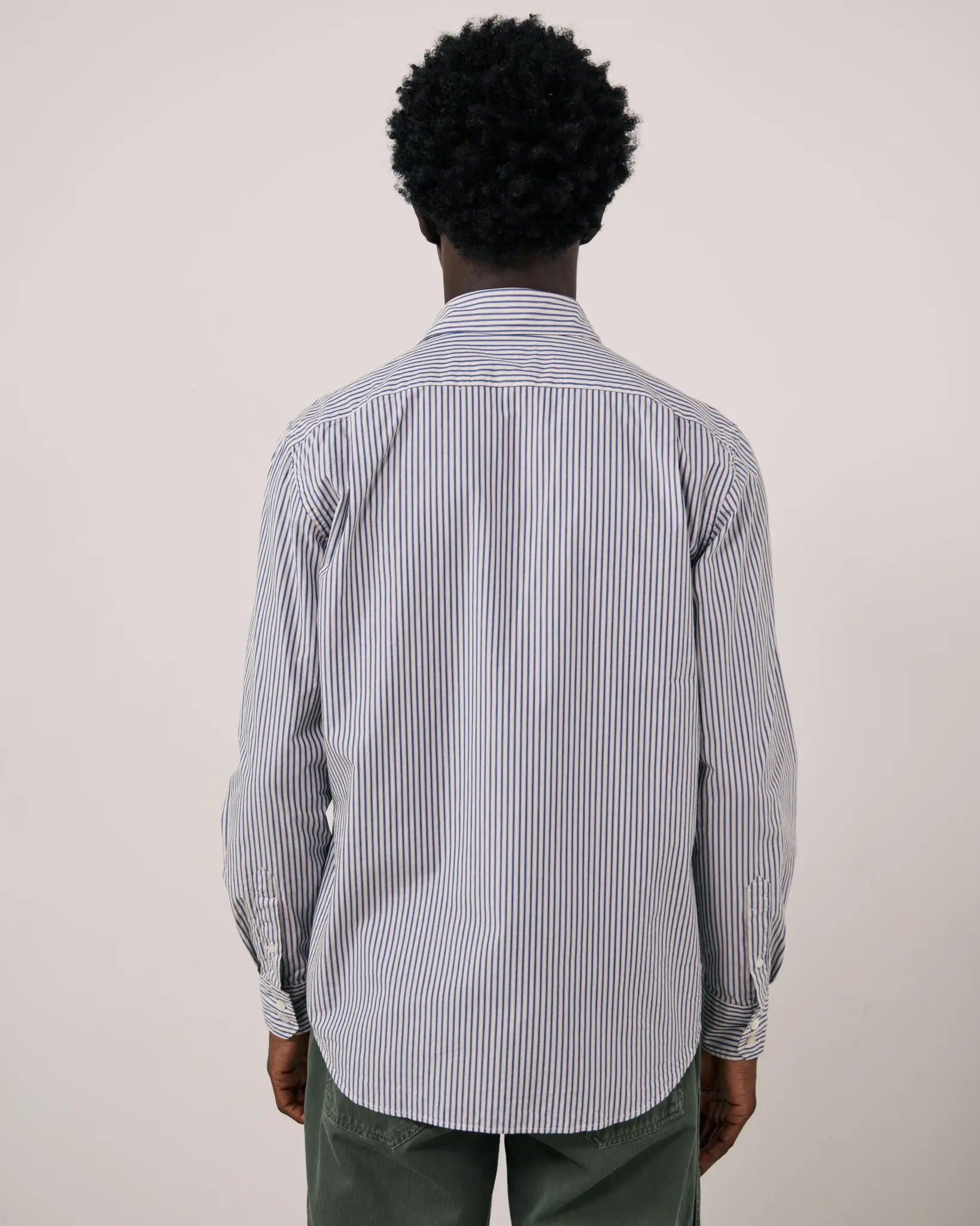 paul coton shirt stripe navy/beige-5