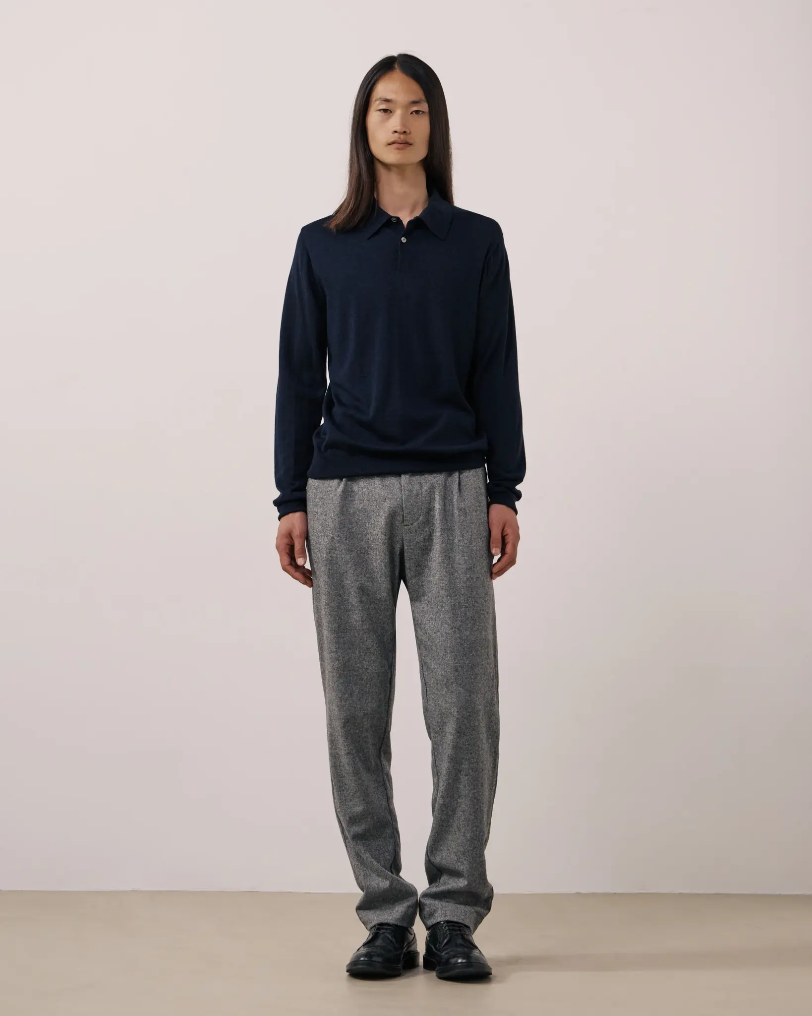 polo knitted wool navy-1