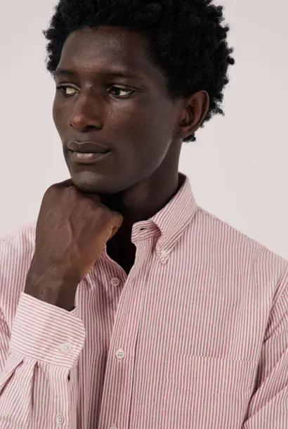 pitt coton shirt stripe red