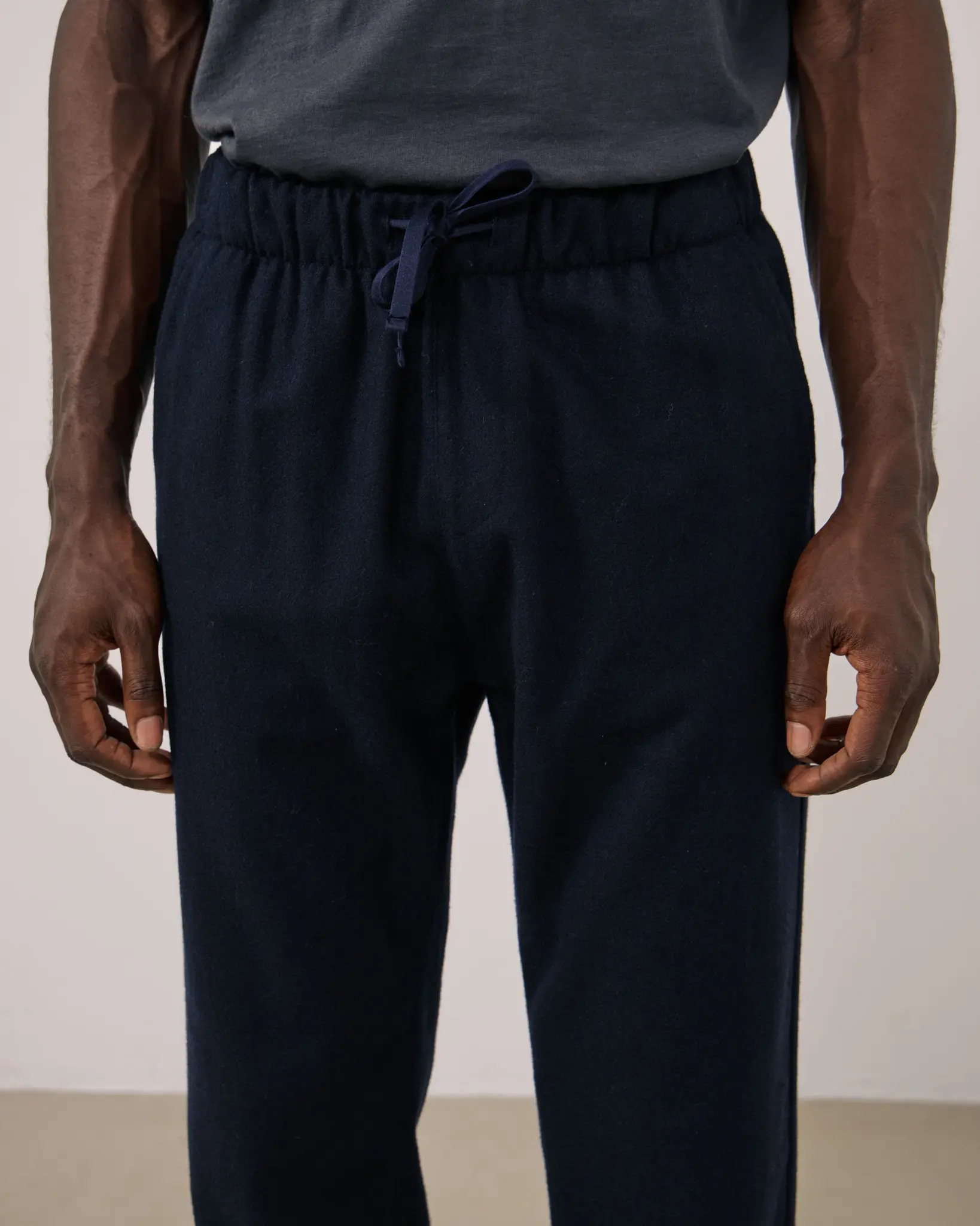 joggy wool pants navy-3