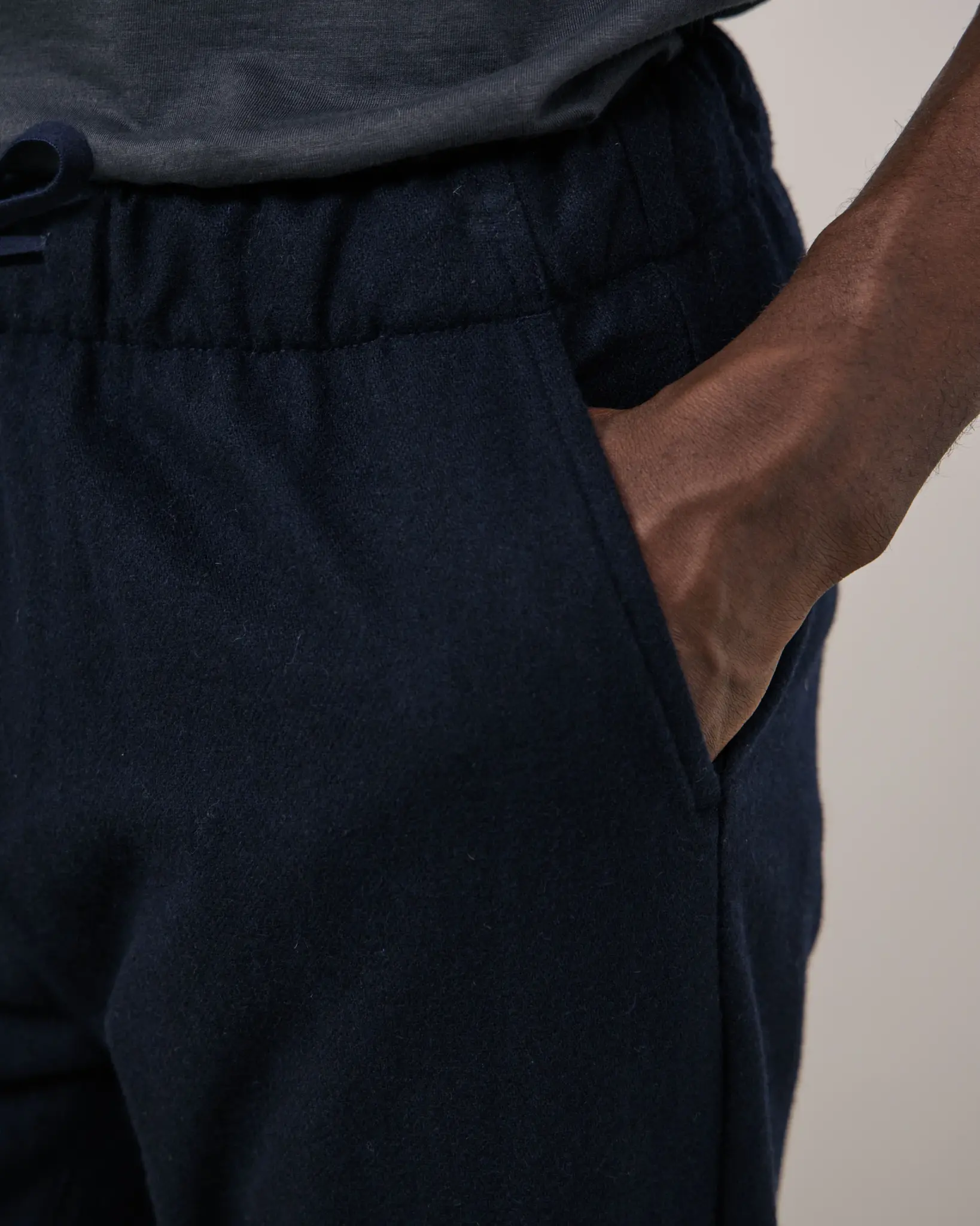 joggy wool pants navy-4