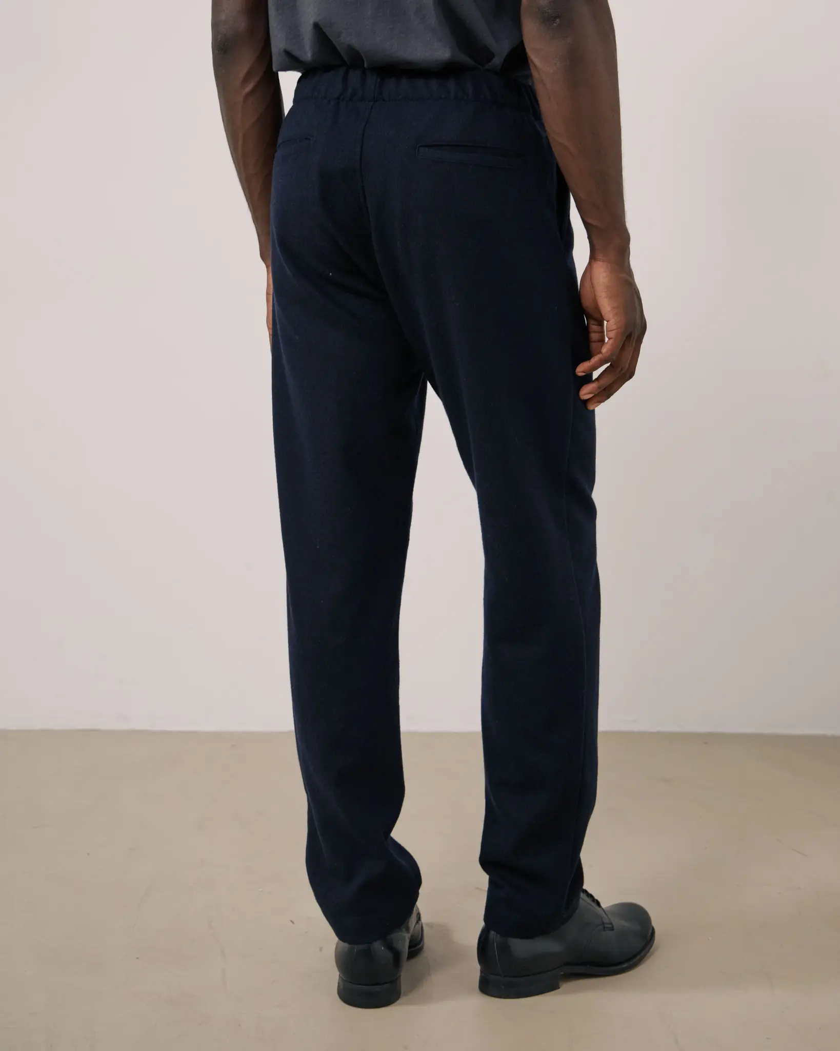 joggy wool pants navy-5