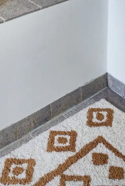bath mat off white/mustard