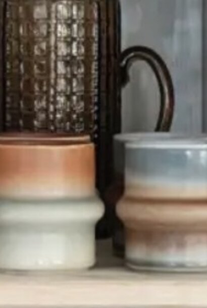 stoneware cup blue/brown