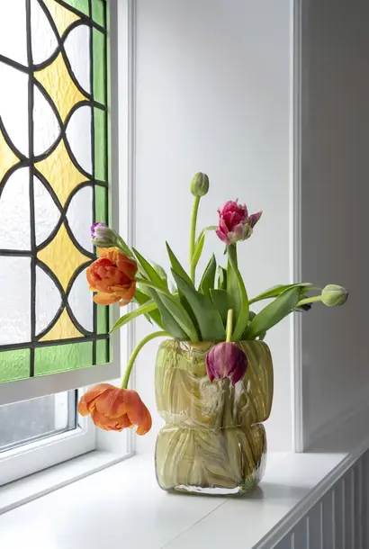 square glass vase