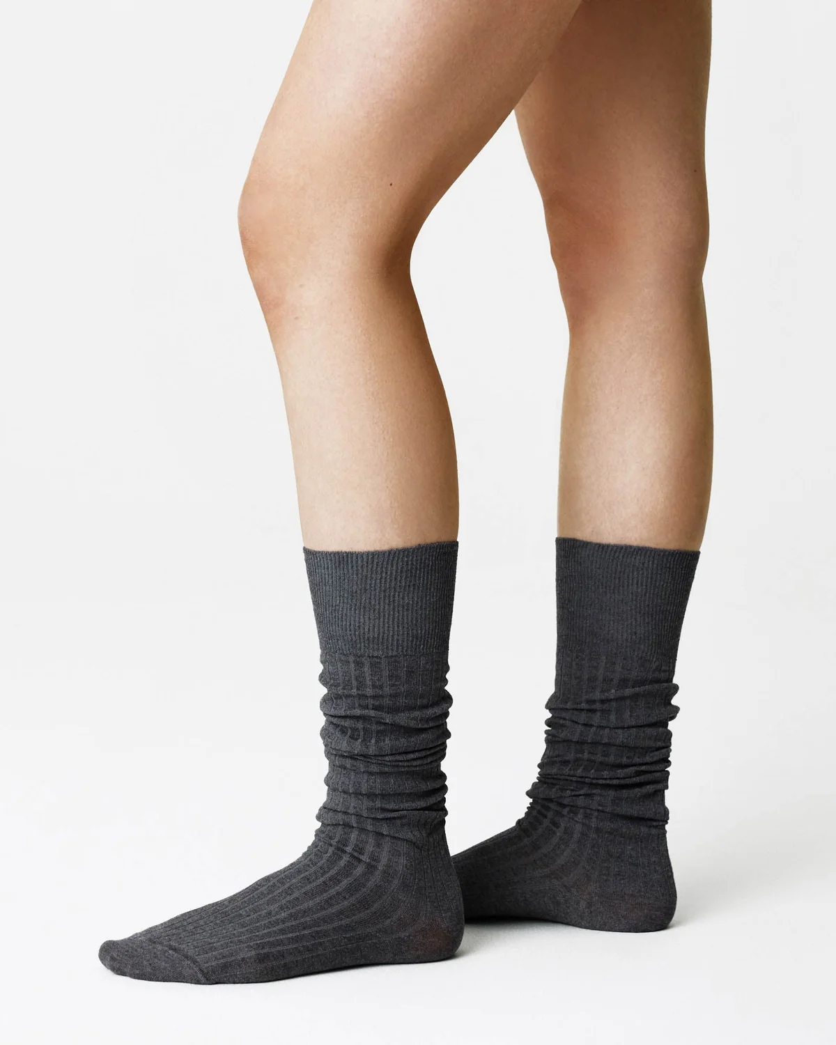 loelle ribbed knee-highs dark grey-1