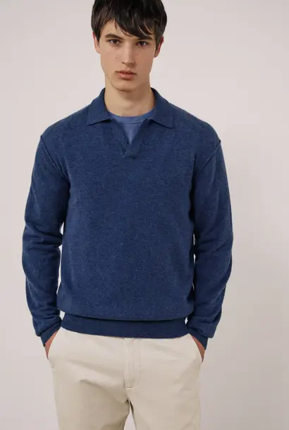 cashmere polo indigo