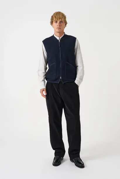 zip waistcoat blue