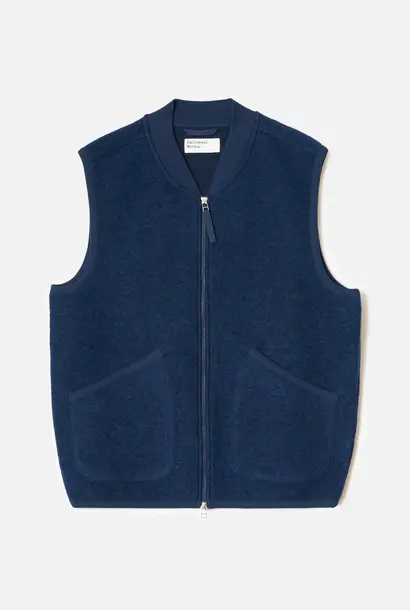 zip waistcoat indigo