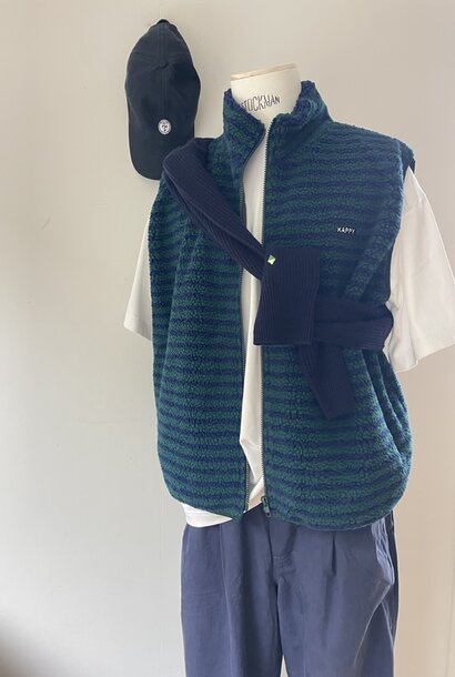 fleece zipper vest green