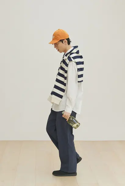 two tuck wide cn pants navy