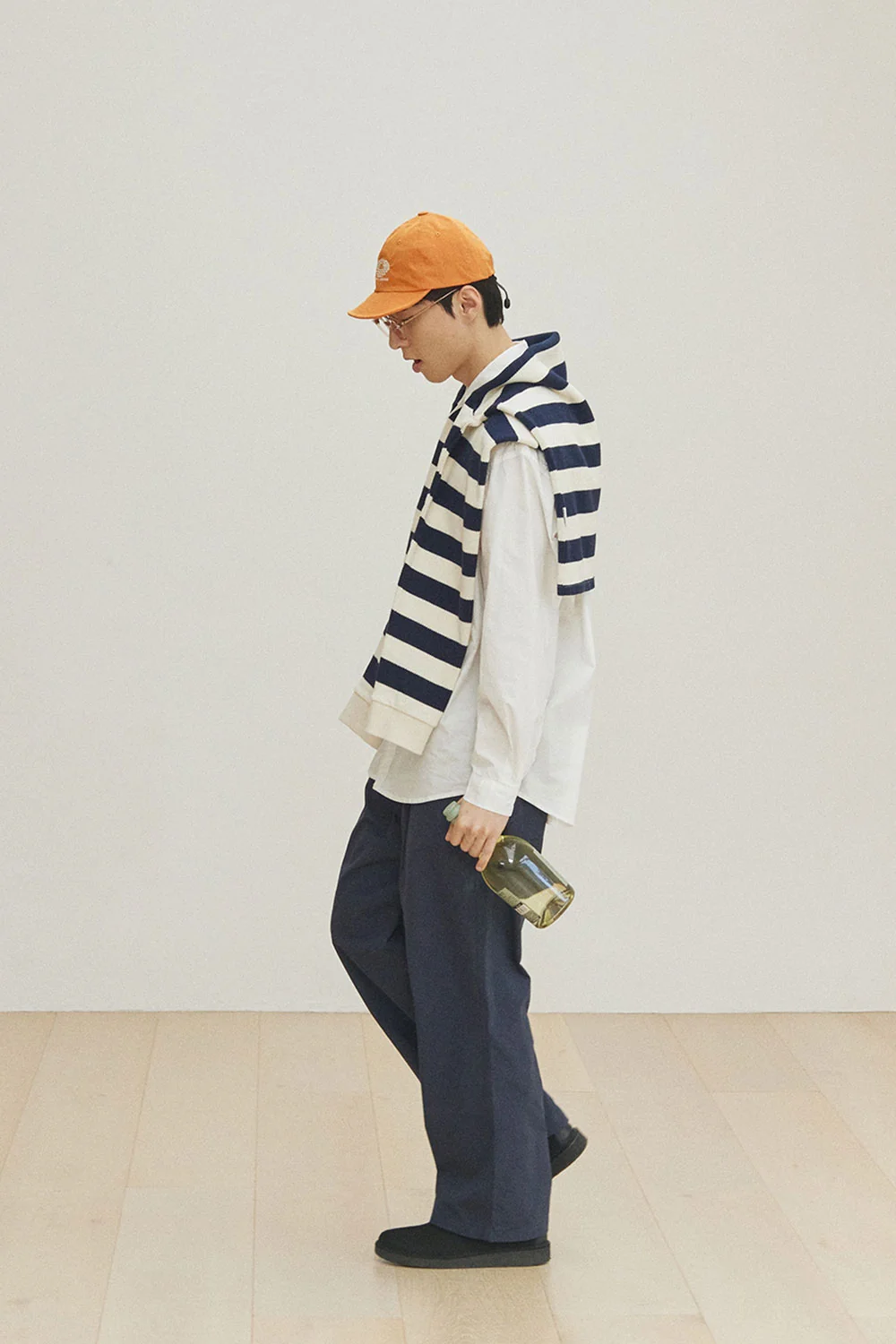 two tuck wide cn pants navy-1