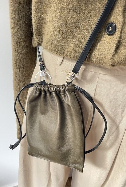 drawstring micro khaki