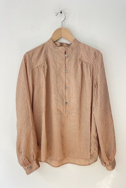 shirt 9508 silk terracotta stripe