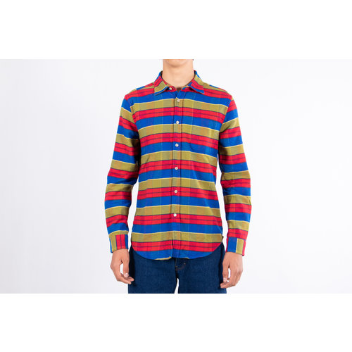 Portuguese Flannel Portuguese Flannel Overhemd / Nebraska Stripe / Multi rood Portuguese Flannel Portuguese Flannel Overhemd / Nebraska Stripe / Multi rood