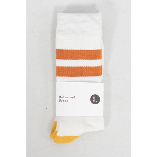 Universal Works Universal Works Sok / Sport Sock / Ecru Oranje Universal Works Universal Works Sok / Sport Sock / Ecru Oranje