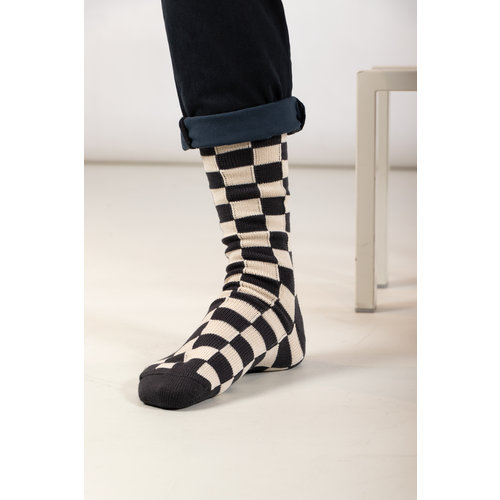 RoToTo RoToTo Sock / Checkerboard / Grey Ivory RoToTo RoToTo Sock / Checkerboard / Grey Ivory