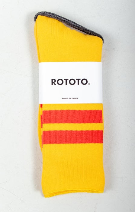 RoToTo RoToTo Sock / Pile Striped / Yellow Red