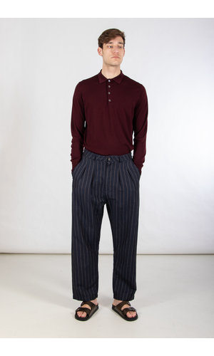 Universal Works Universal Works Trousers / Double Pleat Pant / Navy Stripe