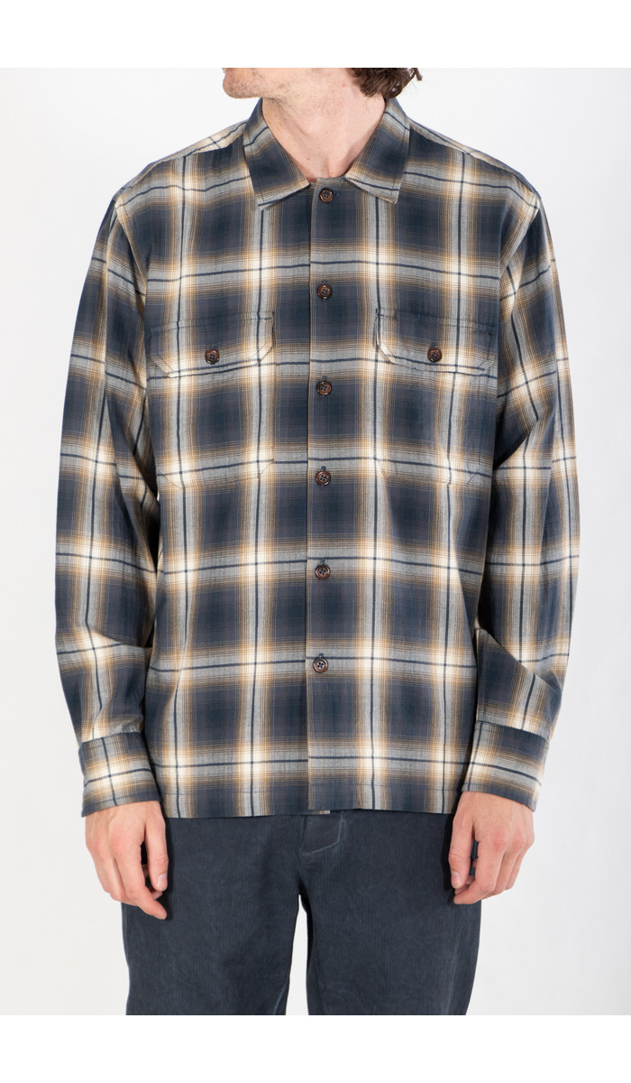 Universal Works Universal Works Shirt / L.S. Utility Shirt / Navy Check