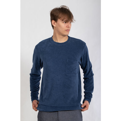 Universal Works Universal Works Trui / Loose Pullover / Gewassen Navy Universal Works Universal Works Trui / Loose Pullover / Gewassen Navy