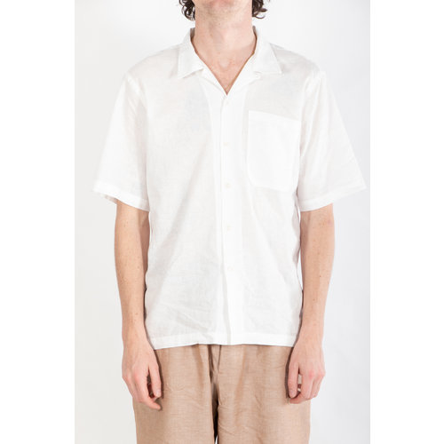 Universal Works Universal Works Overhemd / Camp Shirt / Wit Universal Works Universal Works Overhemd / Camp Shirt / Wit