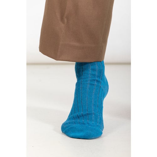 RoToTo RoToTo Sok / Linen & Cotton Ribbed / Hemelsblauw