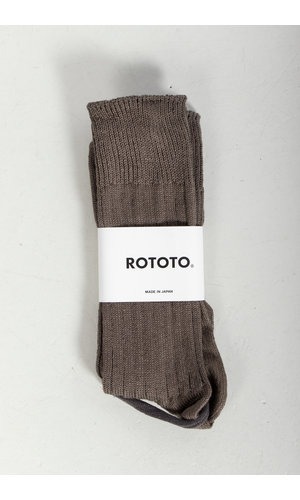 RoToTo RoToTo Sok / Linen & Cotton Ribbed / Donkergrijs