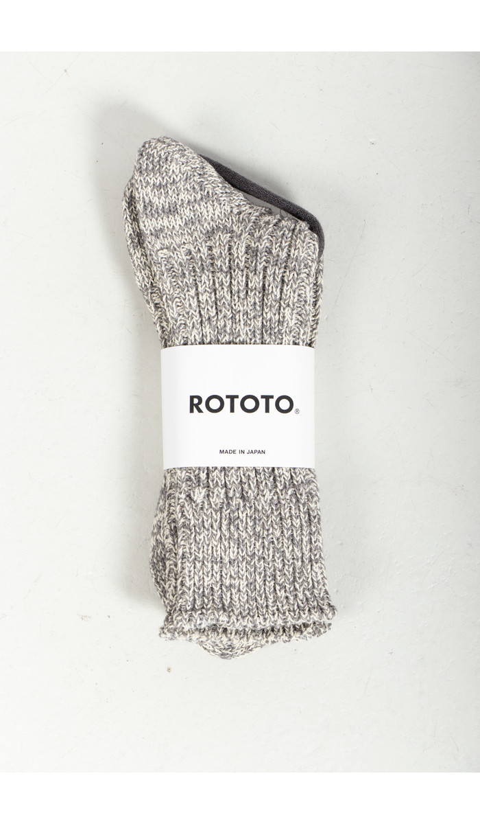 RoToTo RoToTo Sock / Recycle Cotton Rib / Grey-White