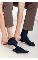 RoToTo Sock / Linen & Cotton Ribbed / Navy