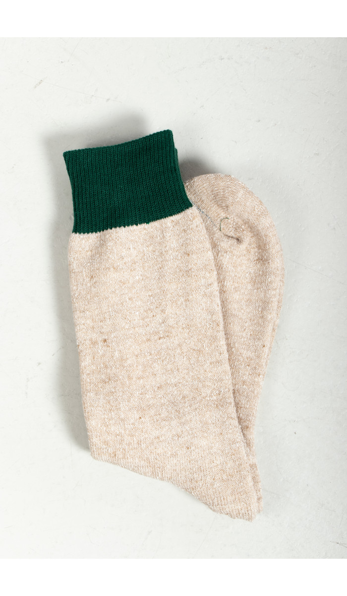 RoToTo RoToTo Sock / Silk & Cotton / Beige-Green