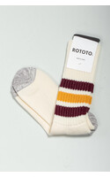 RoToTo Sock / Coarse Ribbed / Bordeaux-Yellow