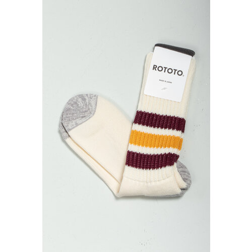 RoToTo RoToTo Sock / Coarse Ribbed / Bordeaux-Yellow