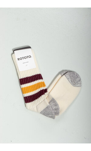 RoToTo RoToTo Sock / Coarse Ribbed / Bordeaux-Yellow