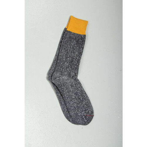 RoToTo RoToTo Sock / Double Face Silk / Charcoal-Yellow RoToTo RoToTo Sock / Double Face Silk / Charcoal-Yellow