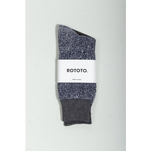 RoToTo RoToTo Sock / Double Face Silk / Grey-Navy RoToTo RoToTo Sock / Double Face Silk / Grey-Navy