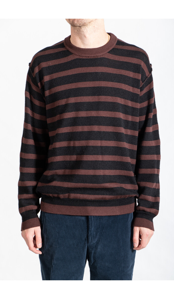 Roberto Collina Roberto Collina Sweater / RP09101 / Brown Stripe