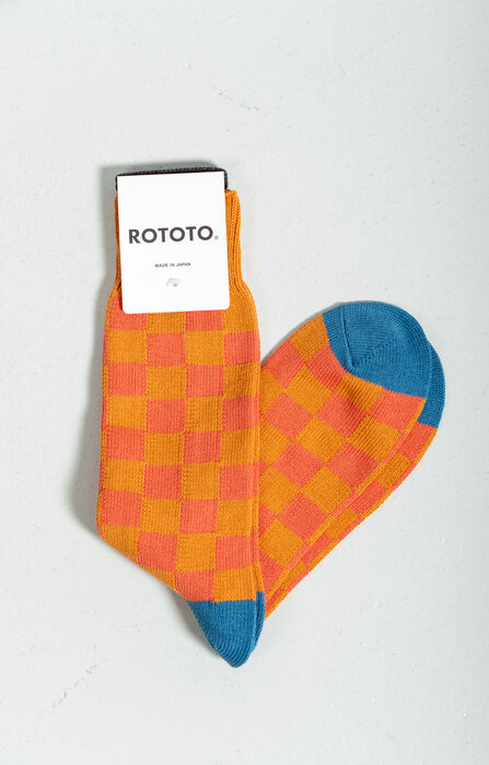 RoToTo RoToTo Sock / Checkerboard / Orange