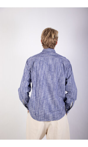 Universal Works Universal Works Shirt / Ocean Ikat / Blue-White