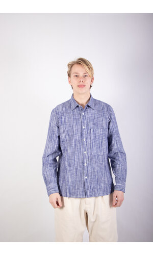 Universal Works Universal Works Shirt / Ocean Ikat / Blue-White