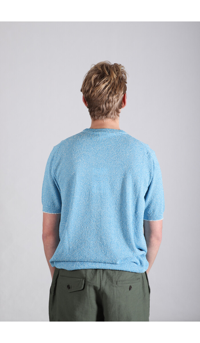 Gallia Gallia T-Shirt / Snow / Blue & White