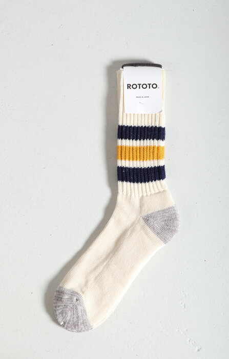 RoToTo RoToTo Socke / Coarse Ribbed / Navy-Gelb