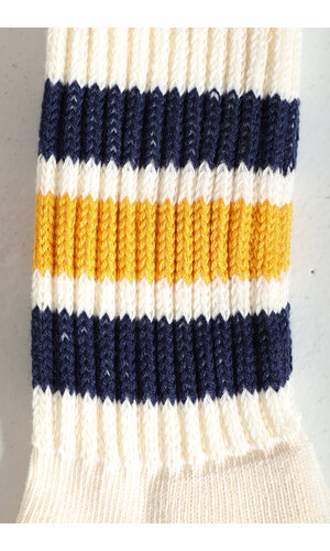 RoToTo RoToTo Sock / Coarse Ribbed / Navy-Yellow