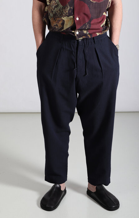 Universal Works Universal Works Trousers / Pleated Track Pant / Navy