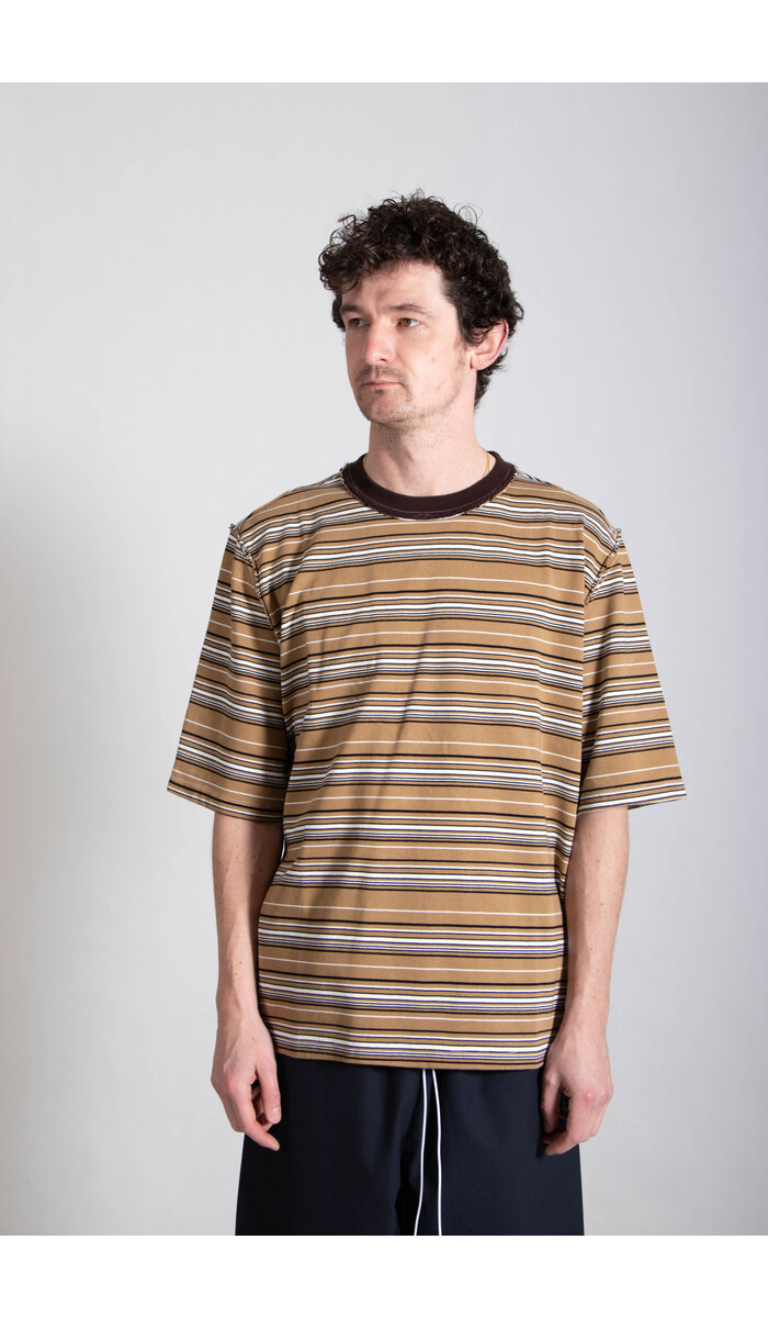 Camiel Fortgens Camiel Fortgens T-shirt / Big Tee / Beige Stripe