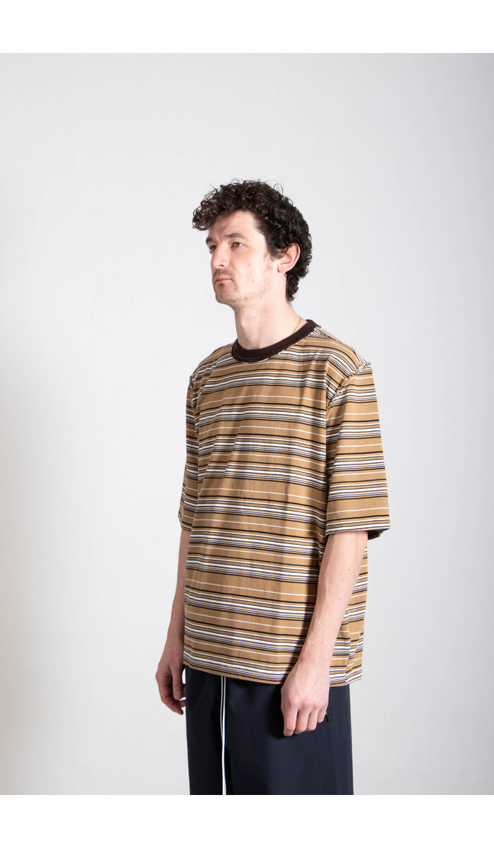 Camiel Fortgens Camiel Fortgens T-shirt / Big Tee / Beige Stripe