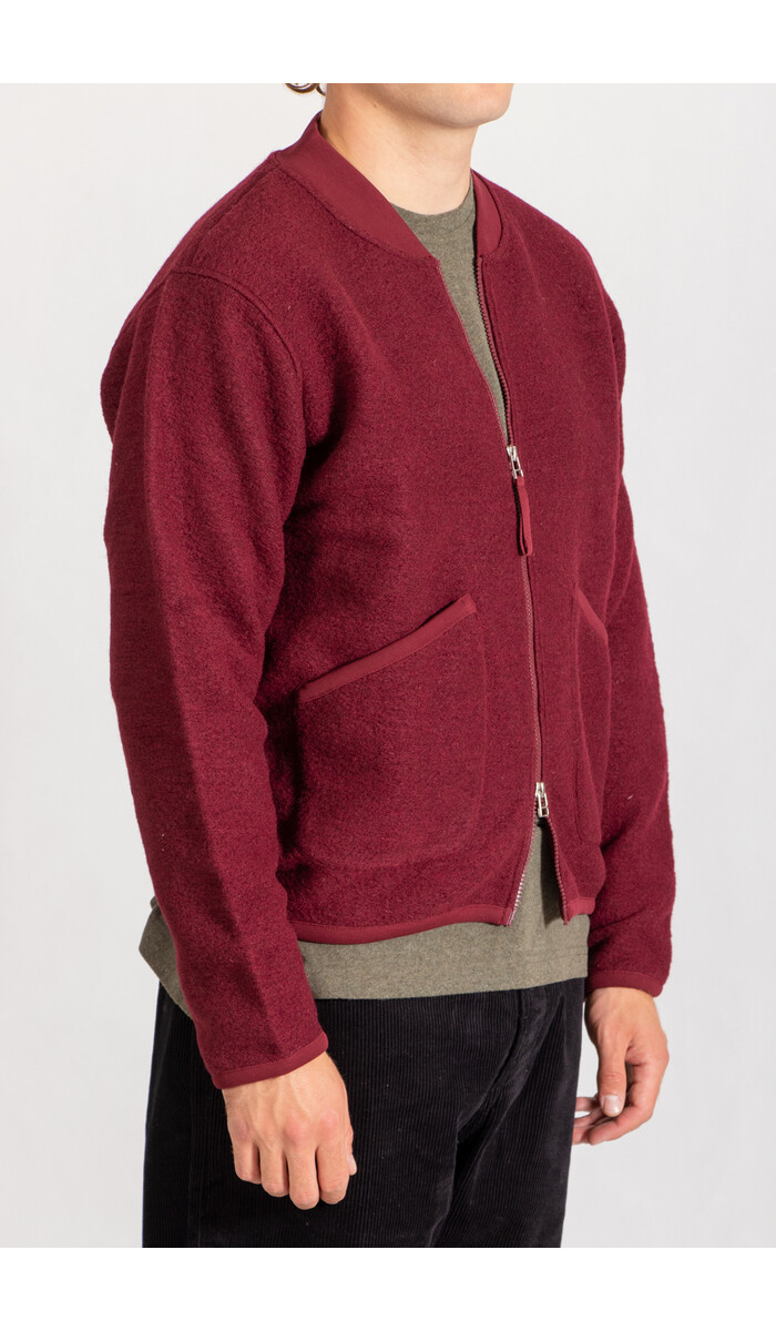 Universal Works Universal Works Weste / Zip-Bomber / Weinrot