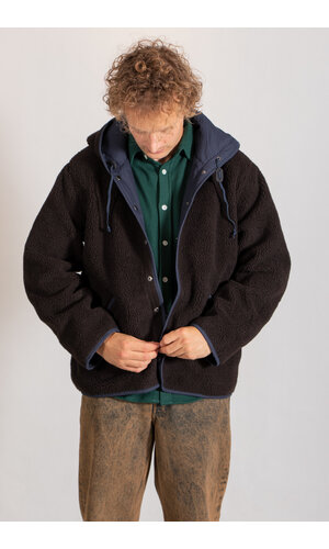 Universal Works Universal Works Jacket / Reversible Simple Hooded / Navy Brown