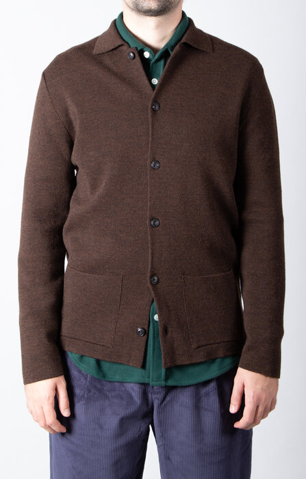 G.R.P. Firenze G.R.P. Strickjacke / B60 Buttons Jacket / Braun